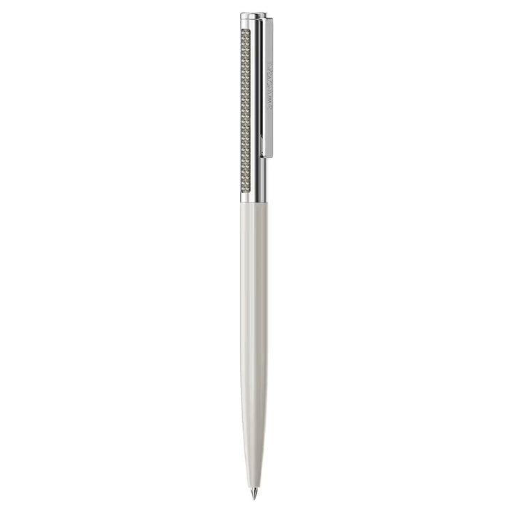 Niche Jewellery Swarovski Matrix Tennis ballpoint pen in beige lacquer with chrome plating and crystal accents.