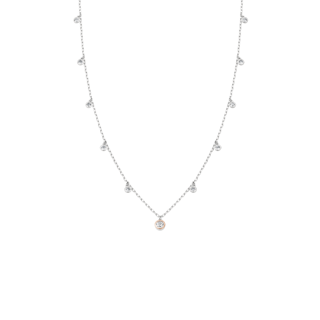 Niche Jewellery Clogau Celebration sterling silver necklace featuring delicate chain with sparkling white topaz stones
