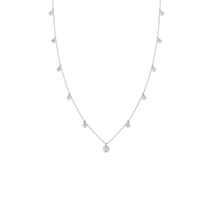 Niche Jewellery Clogau Celebration sterling silver necklace featuring delicate chain with sparkling white topaz stones