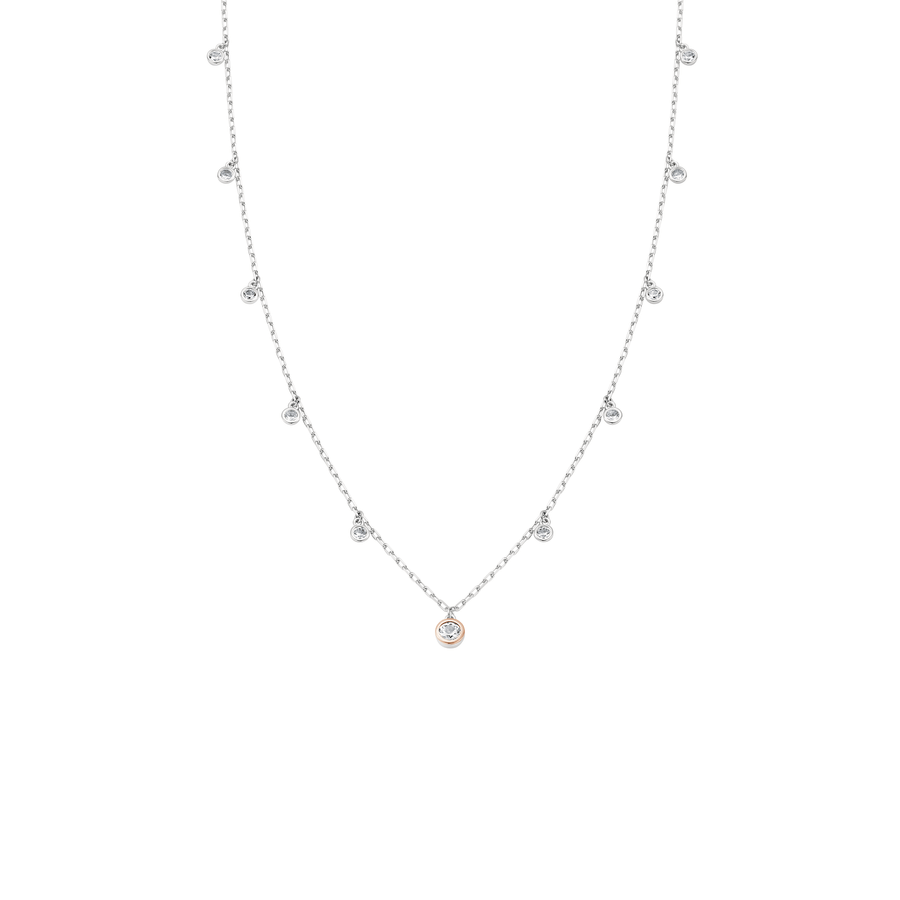 Niche Jewellery Clogau Celebration sterling silver necklace featuring delicate chain with sparkling white topaz stones