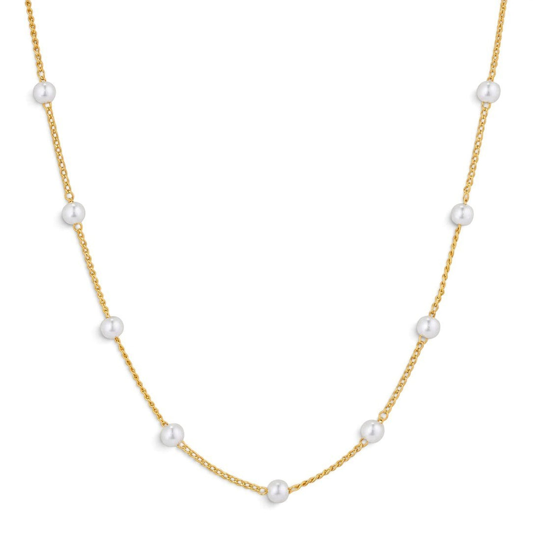 Niche Jewellery Formation Co Gaia pearl necklace featuring lustrous freshwater pearls on an 18k gold plated sterling silver chain.