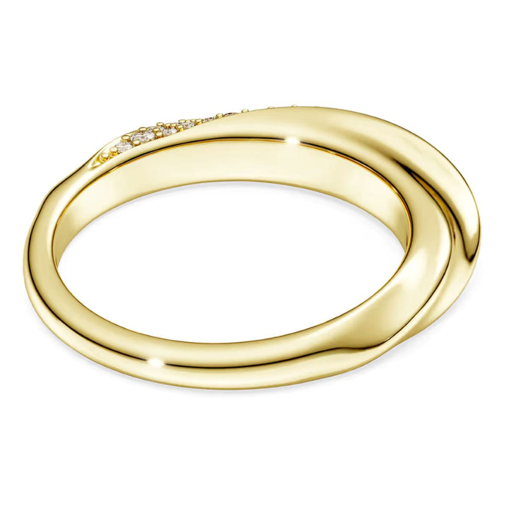 Niche Jewellery Swarovski Classica band ring in 18K gold-plated sterling silver with round-cut white stones
