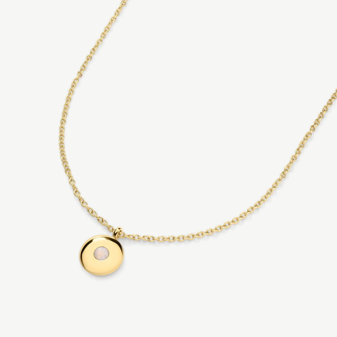 Niche Jewellery fine gold chain necklace with a round June birthstone charm, water-resistant and tarnish-proof.