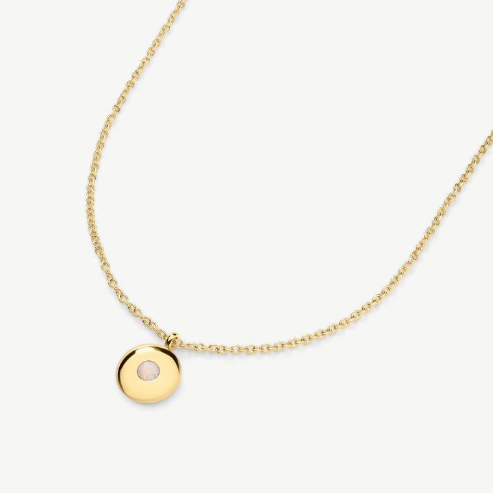 Niche Jewellery fine gold chain necklace with a round June birthstone charm, water-resistant and tarnish-proof.