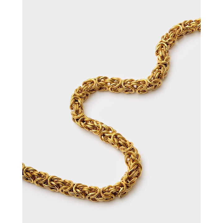 Niche Jewellery Katie Loxton Heritage gold-tone waterproof Byzantine chain necklace with textured woven links.