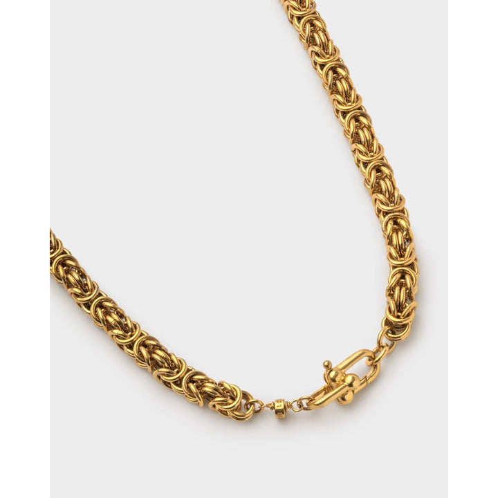 Niche Jewellery Katie Loxton Heritage chunky gold Byzantine chain necklace with a secure toggle clasp.