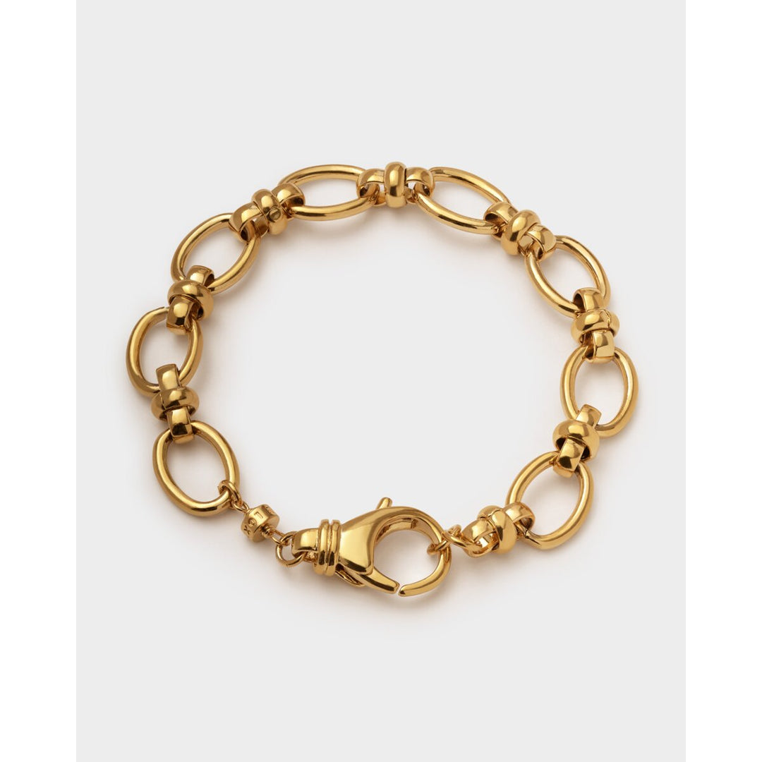 Niche Jewellery Katie Loxton Empire waterproof gold-tone chain bracelet with bold, polished interlocking links.
