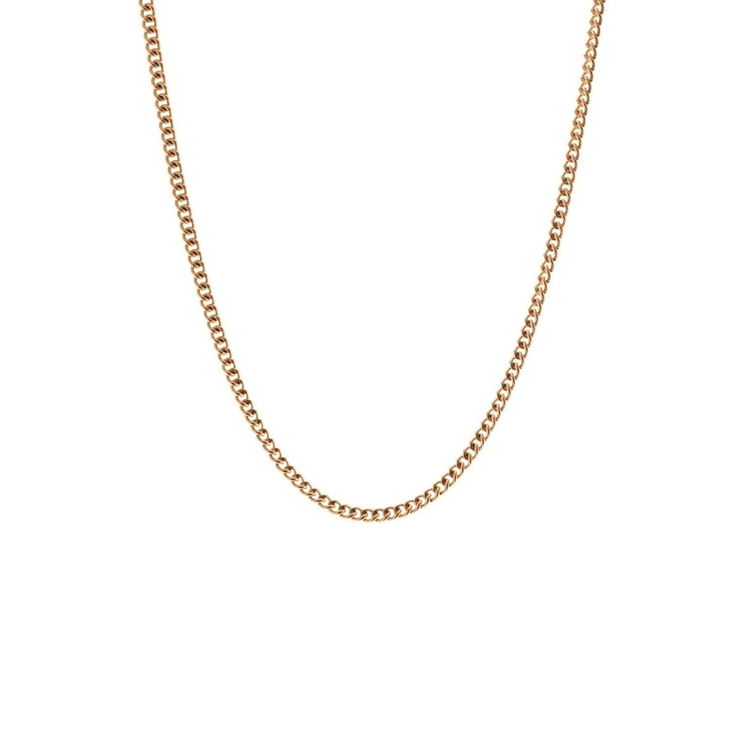Niche Jewellery Steel & Barnett thin 18K gold plated stainless steel curb chain necklace