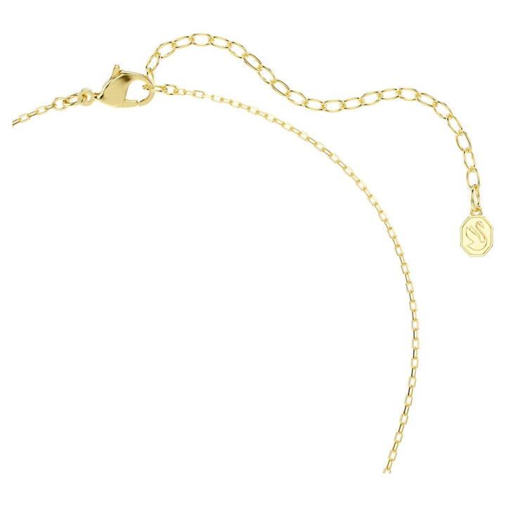 Niche Jewellery Swarovski Sublima necklace gold chain detail with lobster clasp and swan logo charm