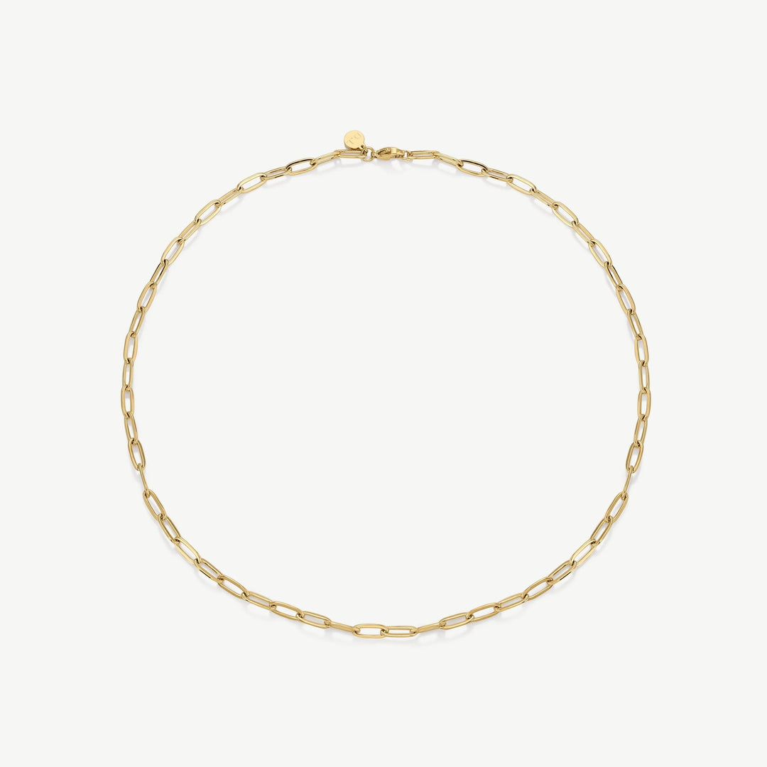 Niche Jewellery D.Louise Paperclip gold necklace made of stainless steel with a waterproof and tarnish-free finish.