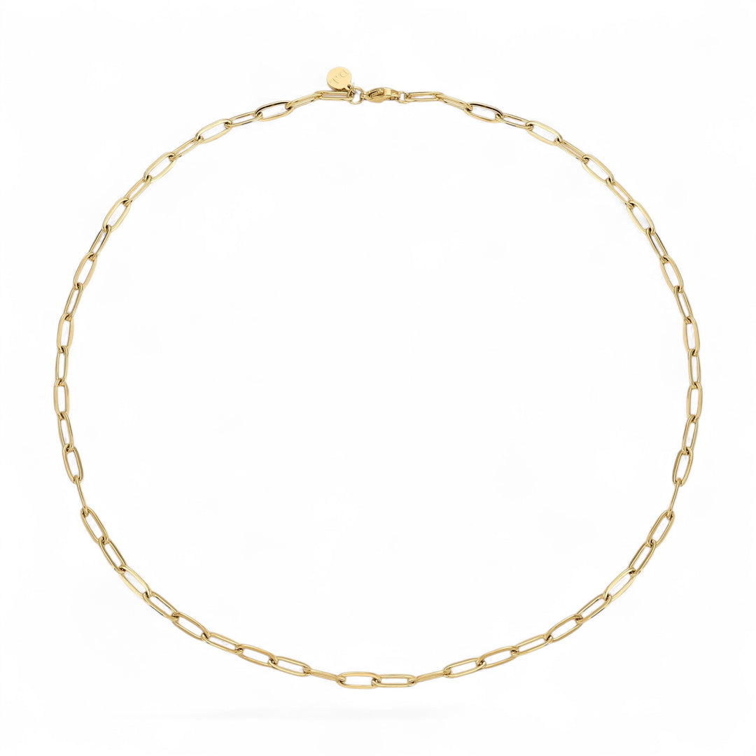 Niche Jewellery D.Louise Paperclip gold necklace made of stainless steel with a waterproof and tarnish-free finish.