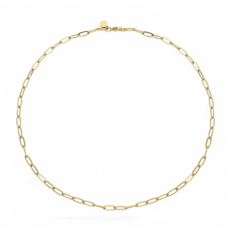 Niche Jewellery D.Louise Paperclip gold necklace made of stainless steel with a waterproof and tarnish-free finish.