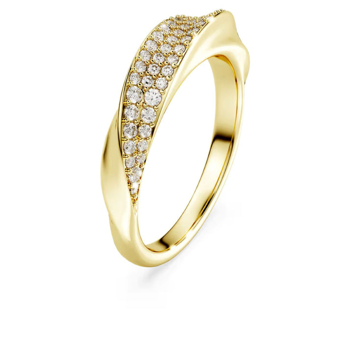 Niche Jewellery Swarovski Classica gold-plated sterling silver band ring with round-cut white stones