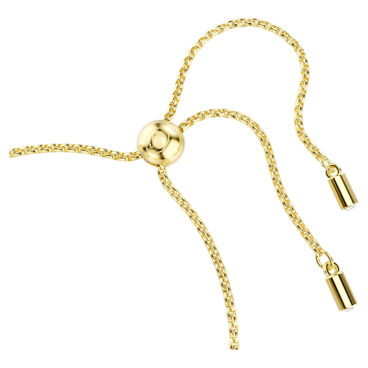 Niche Jewellery Swarovski Imber tennis bracelet featuring a gold-tone chain with a sliding adjustable closure.