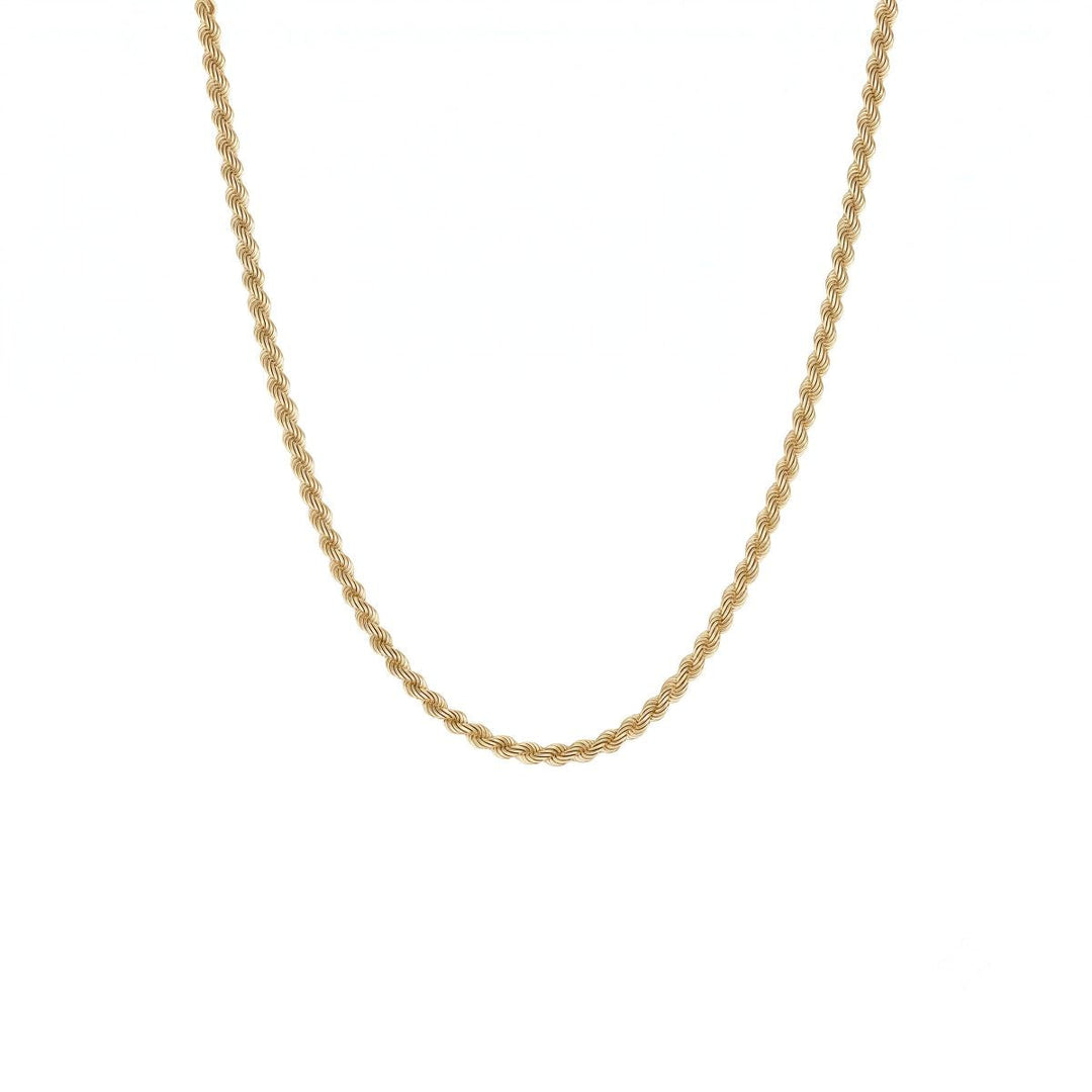 Niche Jewellery Steel & Barnett thin 18K gold plated stainless steel twisted rope chain necklace