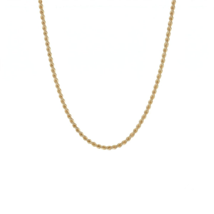 Niche Jewellery Steel & Barnett thin 18K gold plated stainless steel twisted rope chain necklace