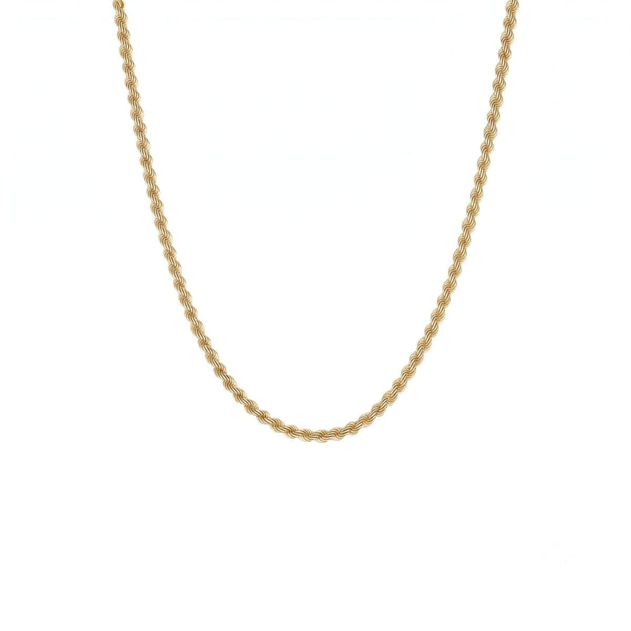 Niche Jewellery Steel & Barnett thin 18K gold plated stainless steel twisted rope chain necklace