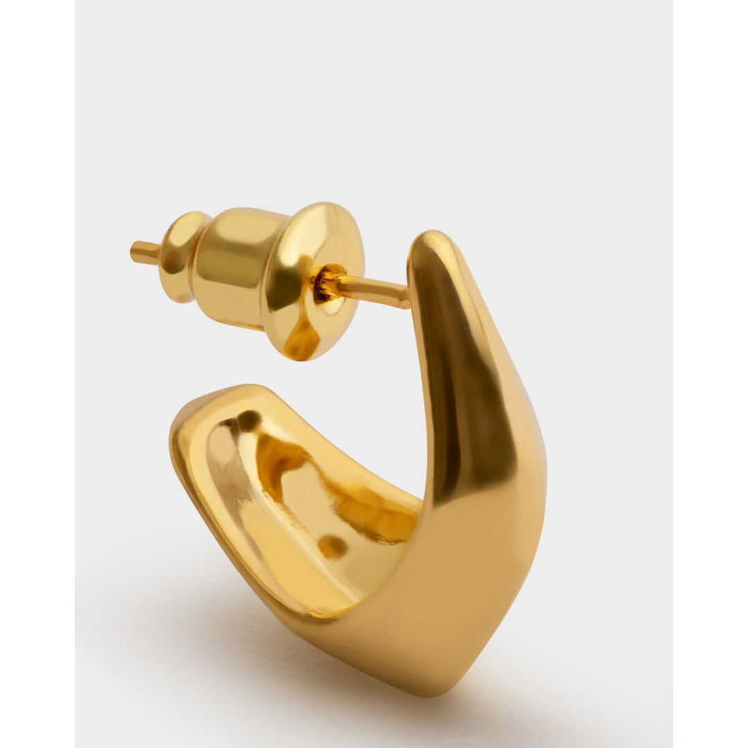 Niche Jewellery Katie Loxton Harlequin waterproof gold hoop earrings with a textured diamond-check pattern