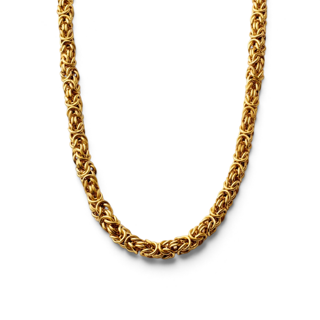 Niche Jewellery Katie Loxton Heritage chunky gold Byzantine chain necklace with textured woven links