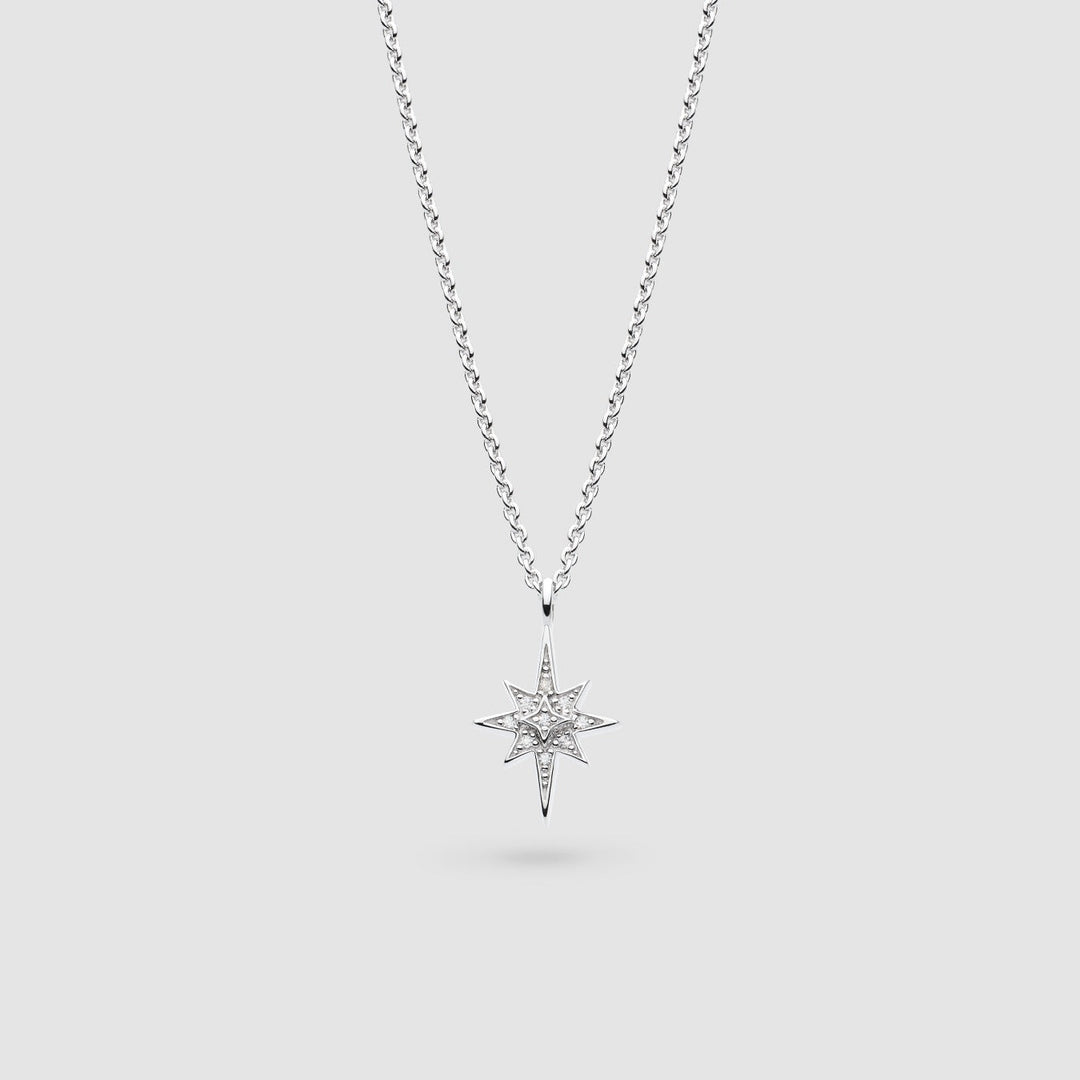 Niche Jewellery Kit Heath Celeste North Star petite silver necklace with sparkling cubic zirconia pendant