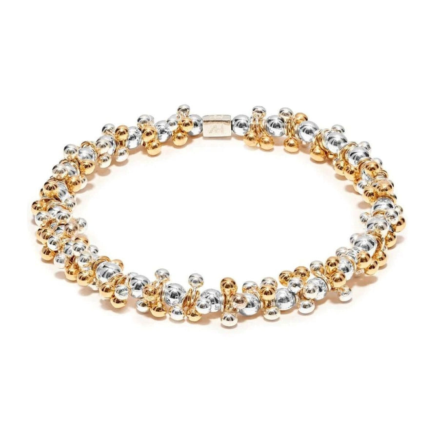Niche Jewellery Annie Haak Gotri bracelet featuring clusters of sterling silver and gold-plated bobble beads.