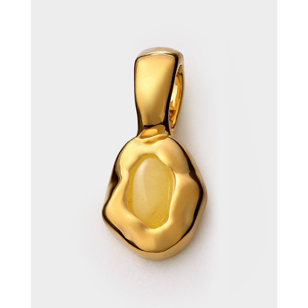 Niche Jewellery Katie Loxton November waterproof gold pendant featuring an amber-toned birthstone in a molten setting
