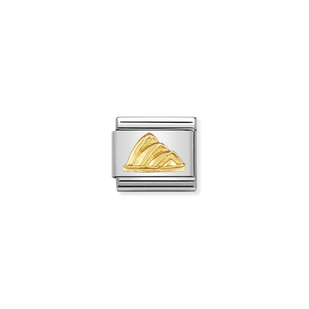 Niche Jewellery stainless steel charm with 18k gold Sydney Opera House design. Travel charm for bracelets.