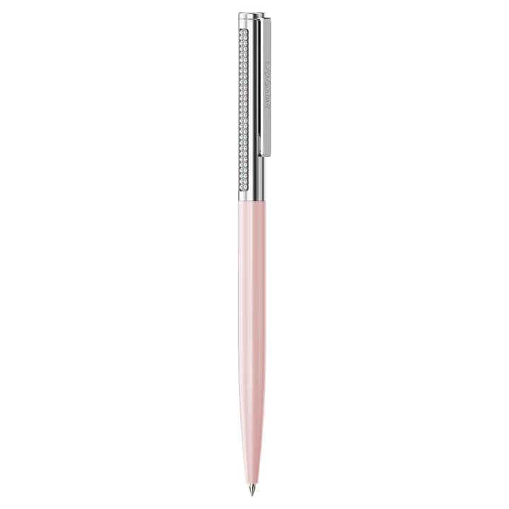 Niche Jewellery Swarovski Matrix Tennis ballpoint pen in pink lacquer with chrome plating and crystal accents.