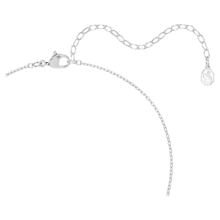 Niche Jewellery Swarovski Matrix necklace rhodium-plated chain with lobster clasp and swan logo charm