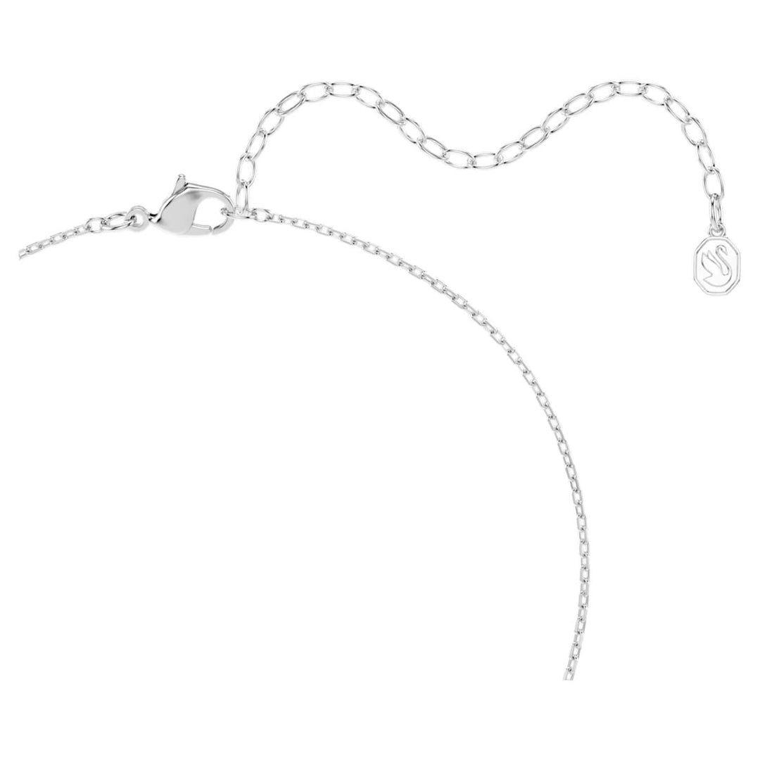 Niche Jewellery Swarovski Una Angelic set rhodium plated necklace chain with lobster clasp and swan logo tag