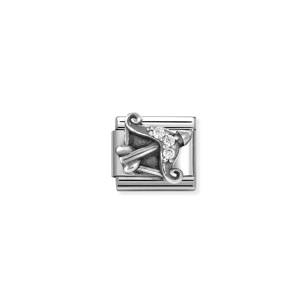 Niche Jewellery Nomination Sagittarius zodiac charm in sterling silver with sparkling cubic zirconia stones.