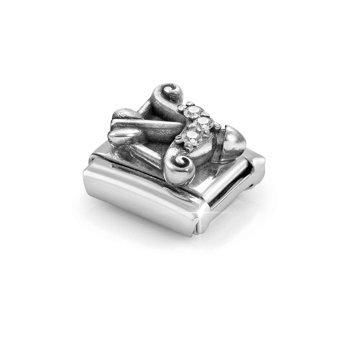 Niche Jewellery Nomination Sagittarius zodiac charm in sterling silver and stainless steel with cubic zirconia stones.