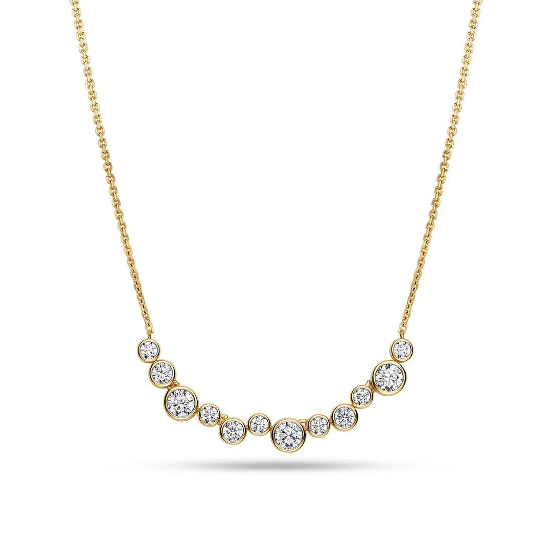 Niche Jewellery Sif Jakobs Sardinien Dodici gold-plated necklace featuring a curved row of sparkling white zirconia.