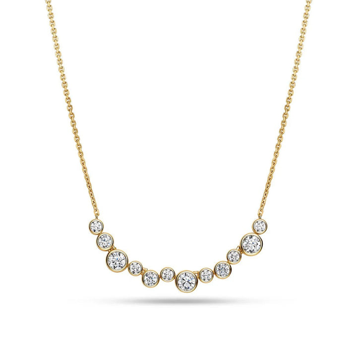 Niche Jewellery Sif Jakobs Sardinien Dodici gold-plated necklace featuring a curved row of sparkling white zirconia.