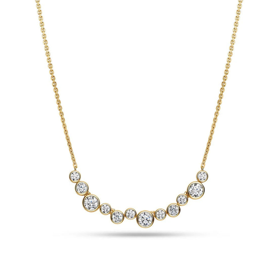 Niche Jewellery Sif Jakobs Sardinien Dodici gold-plated necklace featuring a curved row of sparkling white zirconia.