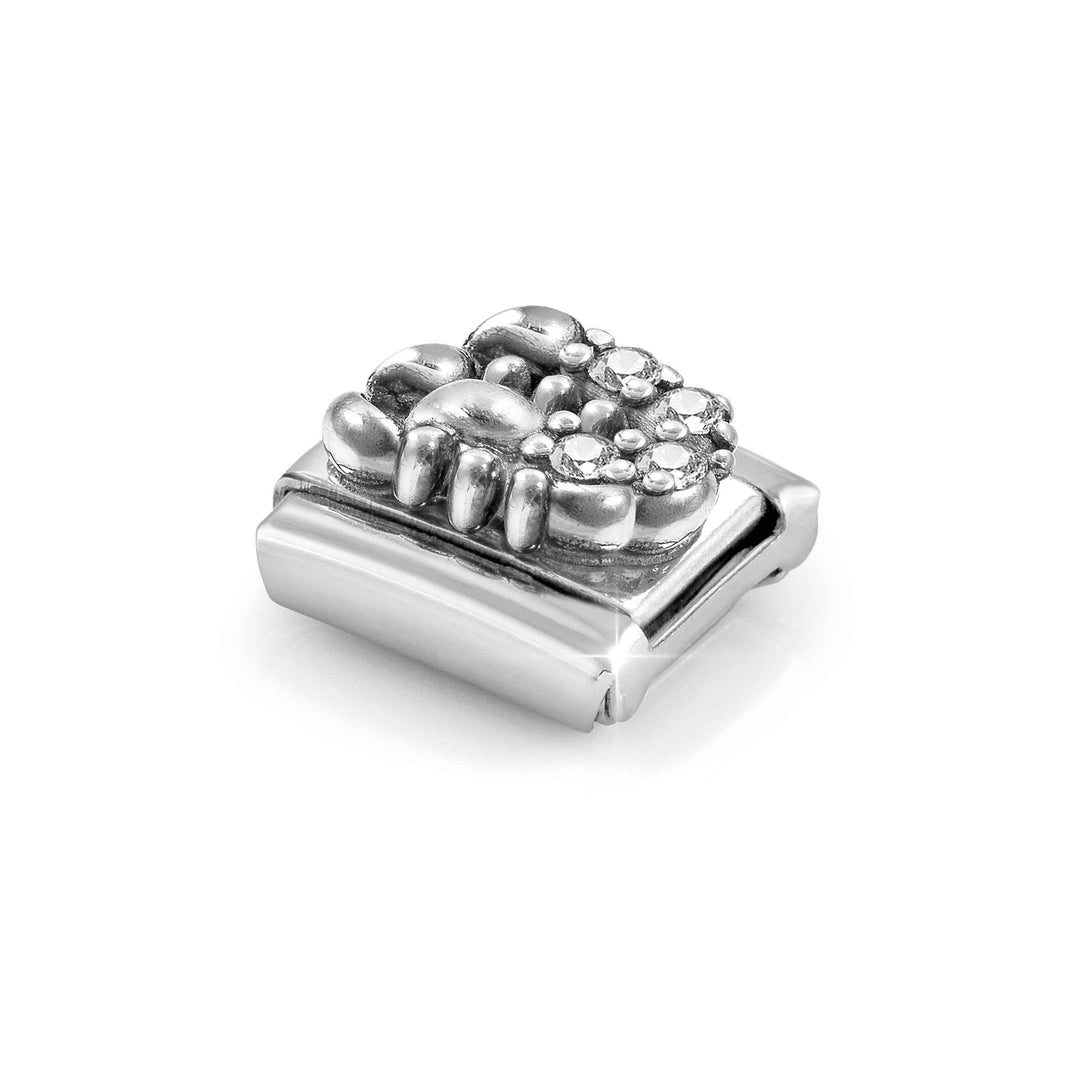 Niche Jewellery Nomination Scorpio zodiac charm in sterling silver and stainless steel with cubic zirconia accents.