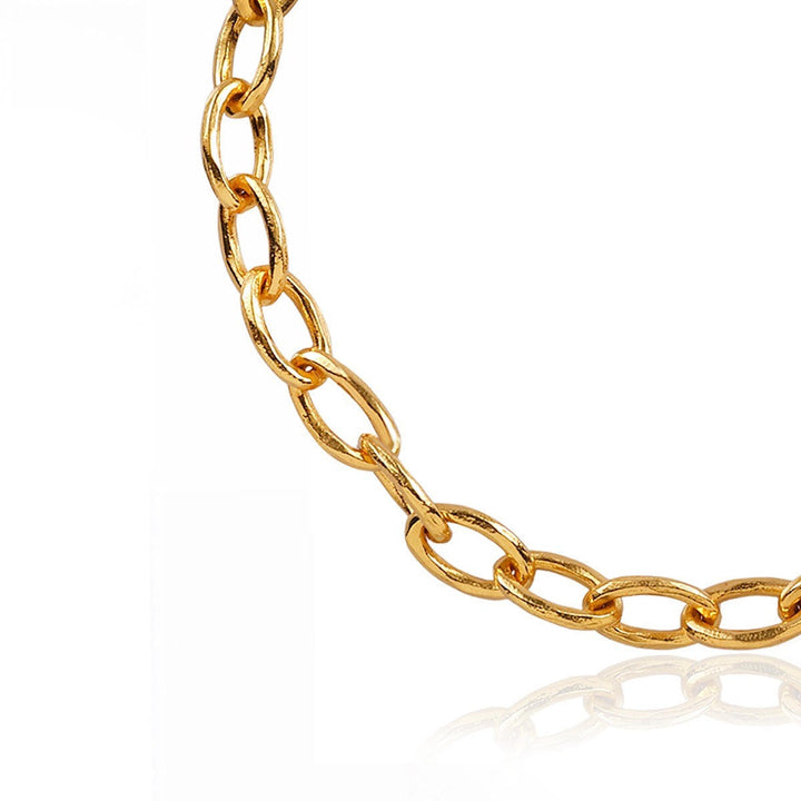 Niche Jewellery Shyla Tangier necklace featuring a chunky gold chain with textured links on a white background.