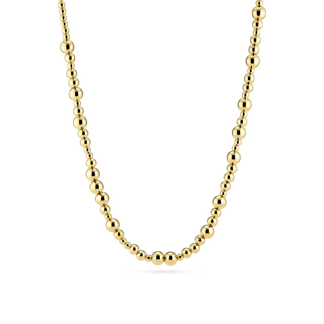 Niche Jewellery Sif Jakobs Bormio necklace featuring polished 18ct gold-plated sterling silver bubble beads.