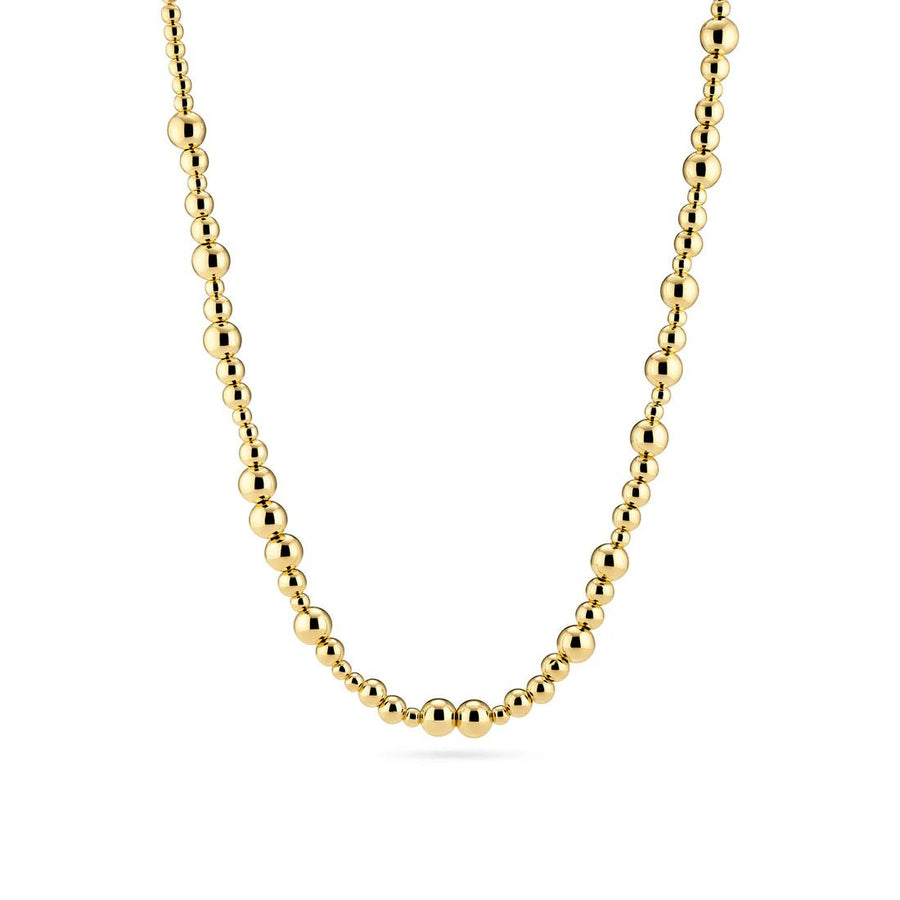 Niche Jewellery Sif Jakobs Bormio necklace featuring polished 18ct gold-plated sterling silver bubble beads.