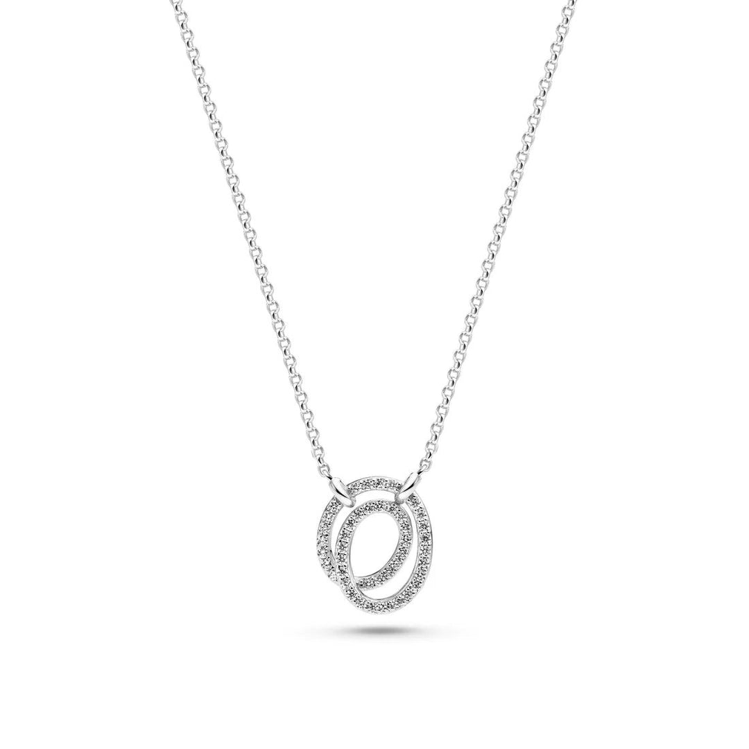 Niche Jewellery Sif Jakobs Spirale Due necklace in sterling silver with a sparkling pavé spiral pendant.