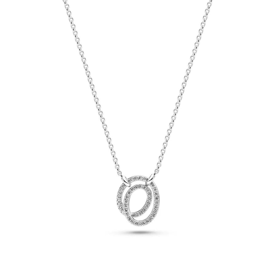 Niche Jewellery Sif Jakobs Spirale Due necklace in sterling silver with a sparkling pavé spiral pendant.