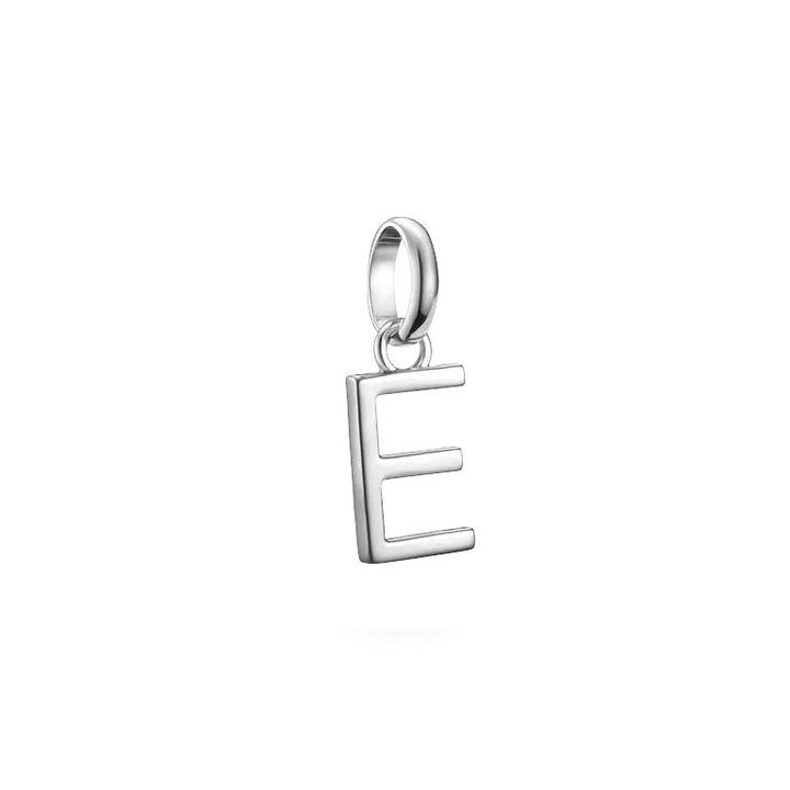 Niche Jewellery Sterling Silver Letter E Charm Pendant