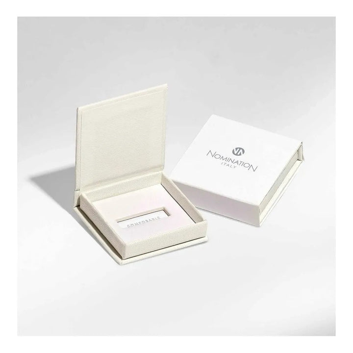 Niche Jewellery Nomination Italy silver and pink enamel dance shoes charm in open box.