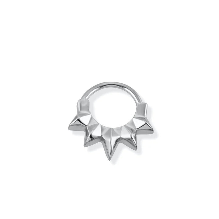 Niche Jewellery Scream Pretty sterling silver rebel daith hoop earring with edgy spike detailing for cartilage piercings