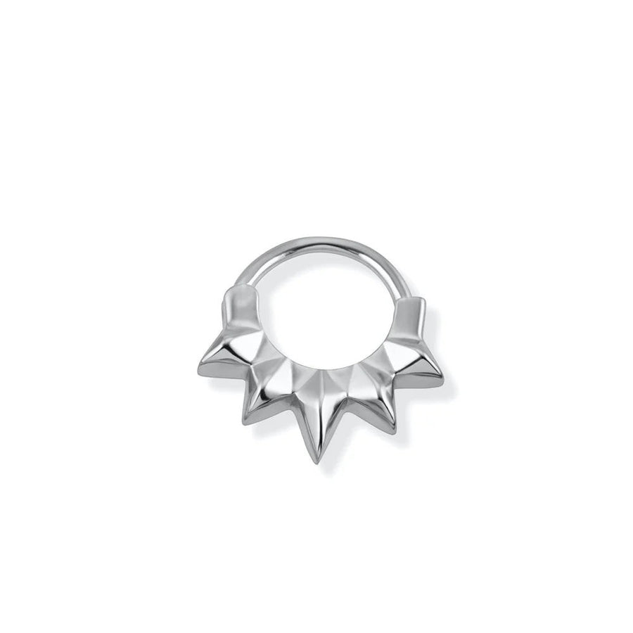 Niche Jewellery Scream Pretty sterling silver rebel daith hoop earring with edgy spike detailing for cartilage piercings