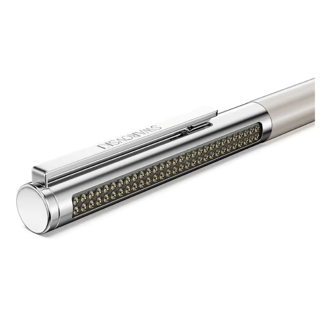 Niche Jewellery Swarovski Matrix ballpoint pen in beige lacquer with chrome plating and crystal-encrusted barrel.