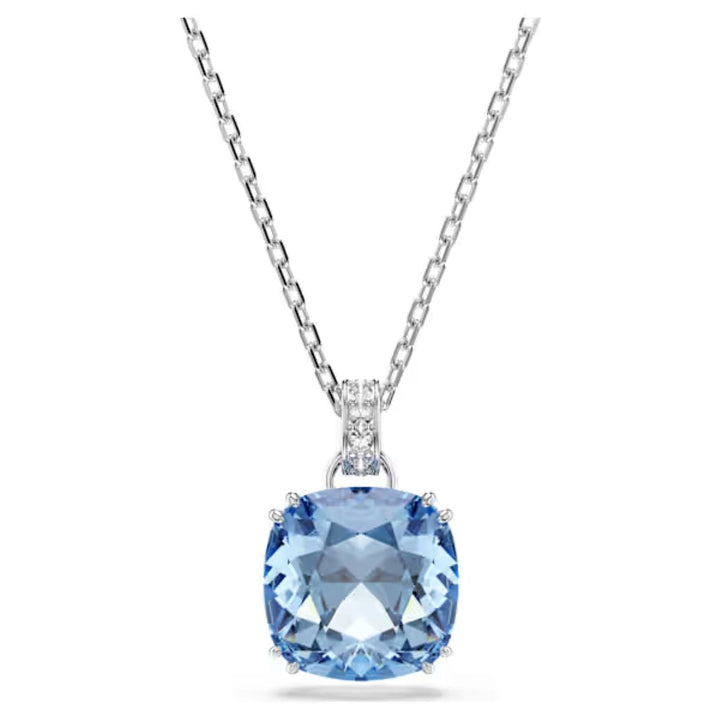 Niche Jewellery Swarovski Millenia cushion-cut blue crystal pendant necklace with rhodium-plated chain