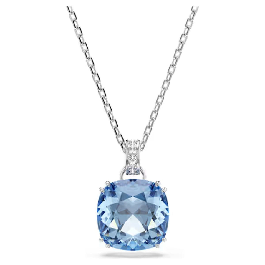 Niche Jewellery Swarovski Millenia cushion-cut blue crystal pendant necklace with rhodium-plated chain