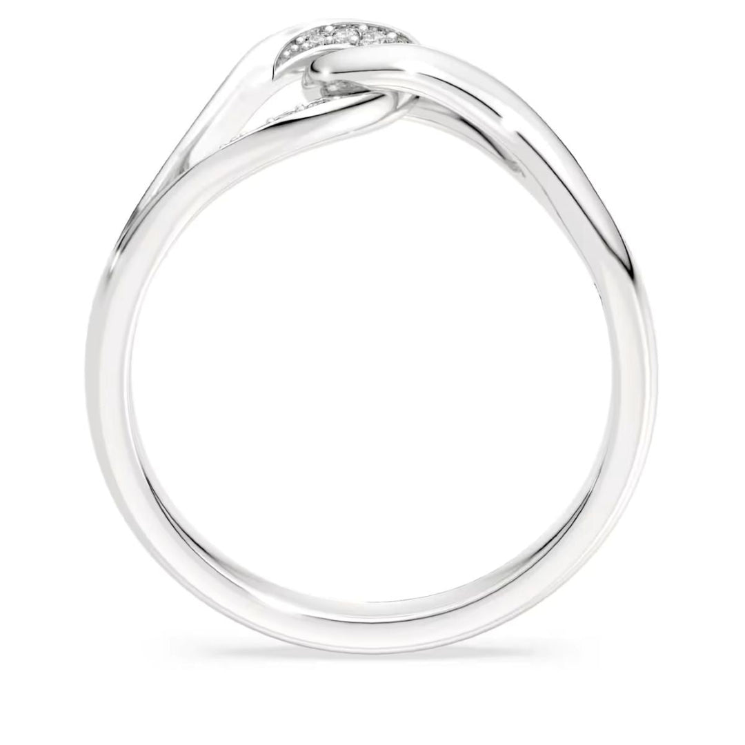 Niche Jewellery Swarovski Classica interlocking ring in white sterling silver with round-cut white stones