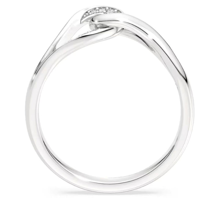 Niche Jewellery Swarovski Classica interlocking ring in white sterling silver with round-cut white stones